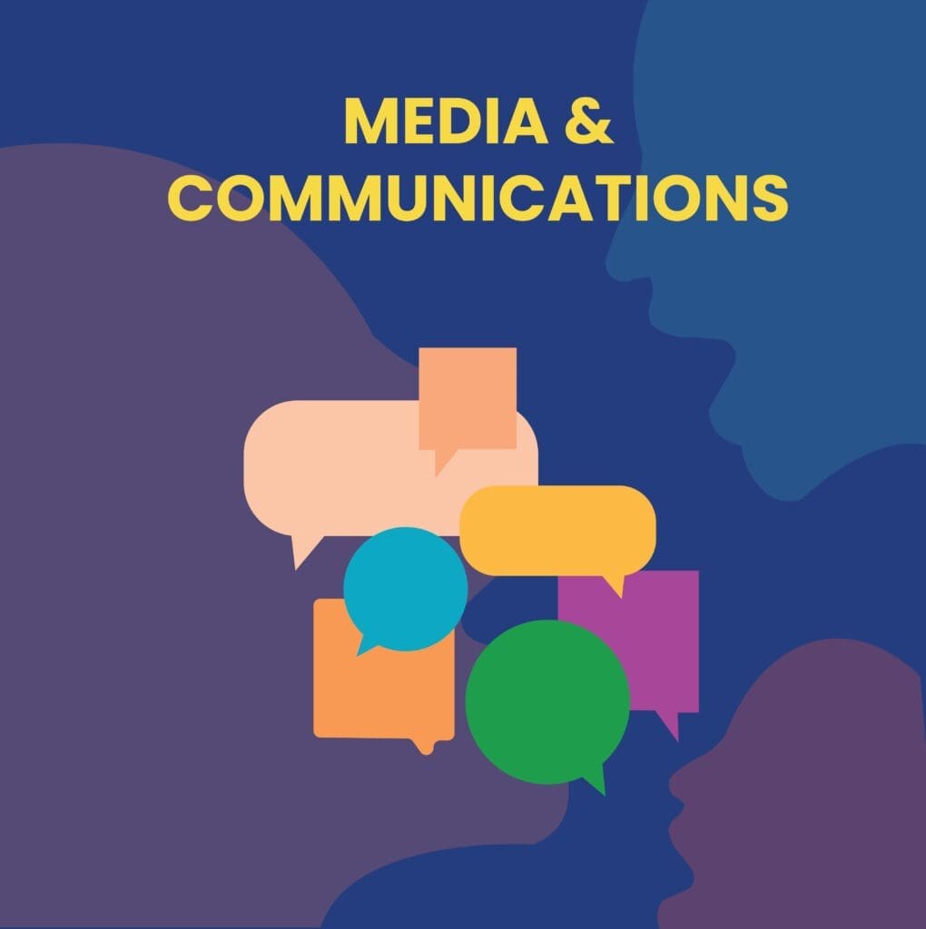 This illustration is about the focus area of impact hub Thimphu, Media and Communication