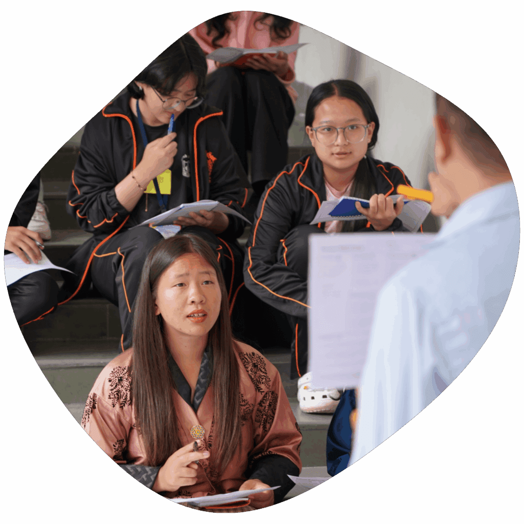 This image is about Impact Hub Thimphu teaching Business Model Canvas to the youths and entrepreneurs