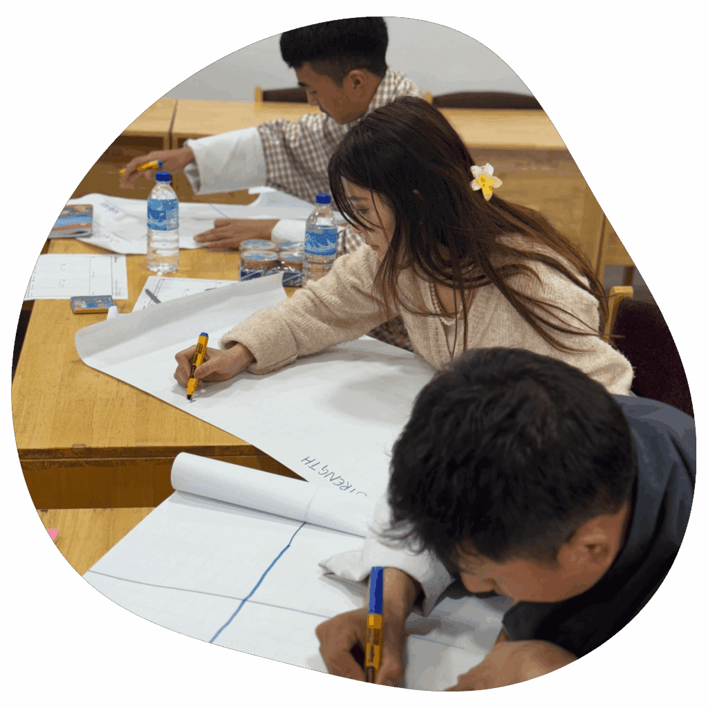 people writing on the paper